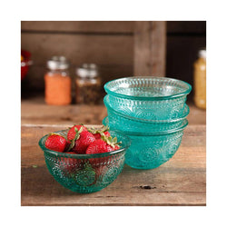 Adeline 4-Piece 13-Ounce Embossed Glass Bowl Set