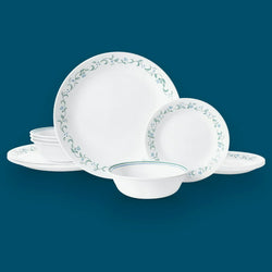 Country Cottage, White and Blue, 12 Piece, Dinnerware Set