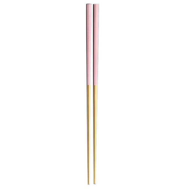 1 Pair Reusable Chopsticks Metal Korean Chinese Stainless Steel Chop Sticks