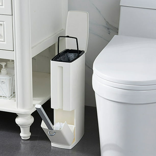 Narrow Trash Can Bathroom Toilet Brush Waste Bin