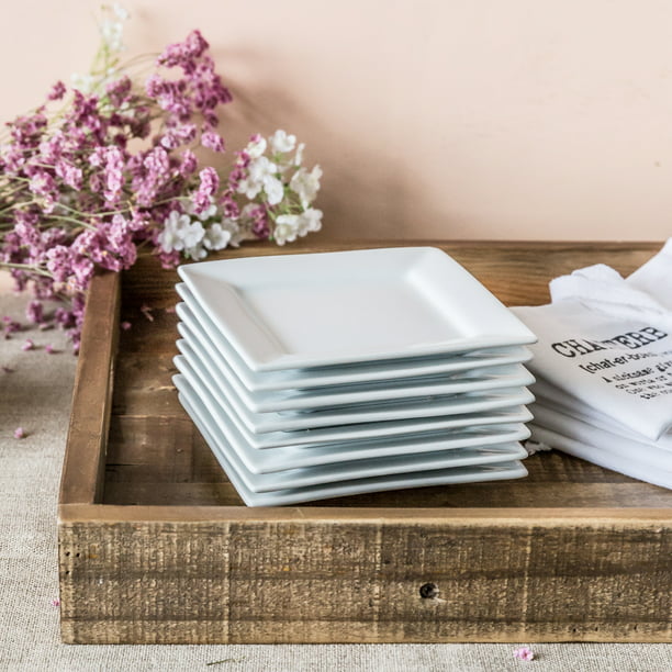 5 Square Appetizer Plate, White – SuzieAndersonHousewares