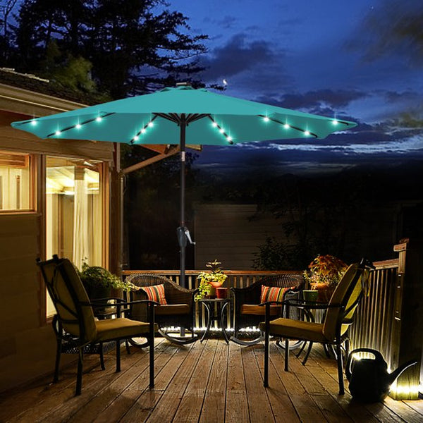 7.5ft Patio Solar Umbrella LED Outdoor