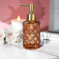 Glass Soap Dispenser Diamond Design