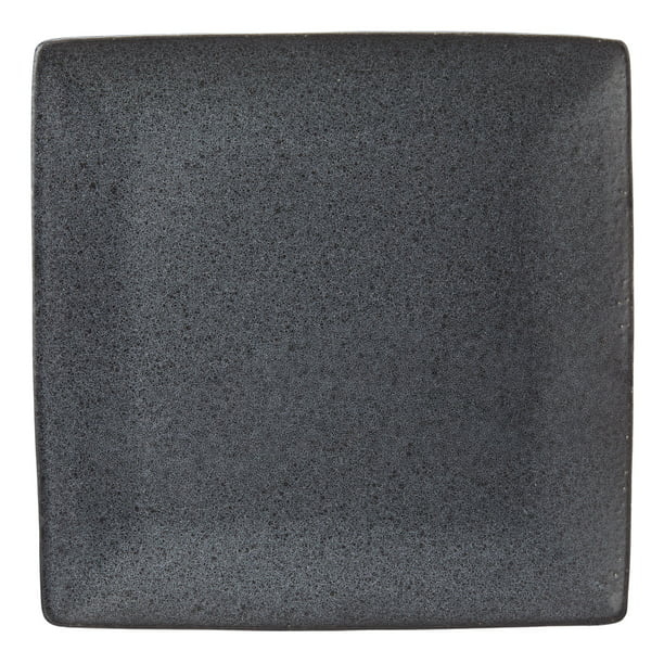 Dark Gray Square-Shaped Dinner Plate