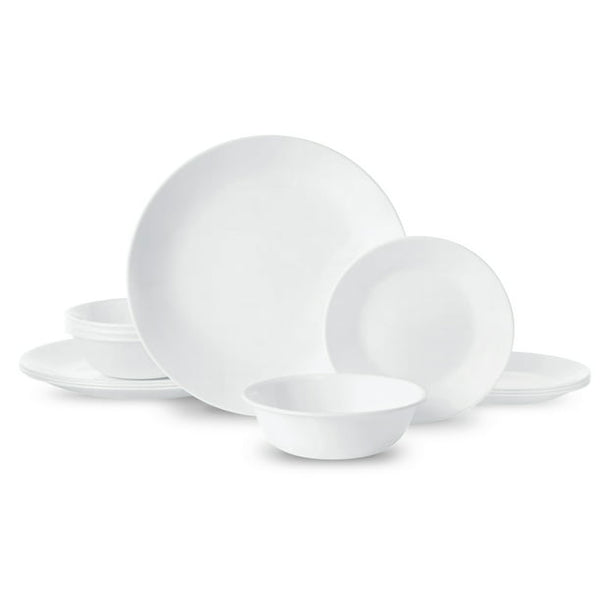 Winter Frost White, 12 Piece, Dinnerware Set